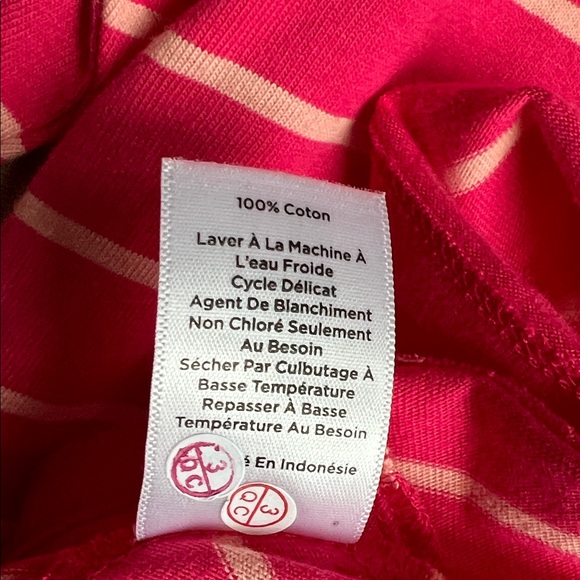 Talbots Hot Pink & White Striped V-Neck Tie-Sleeve Top NWT Size MP - Picture 10 of 13